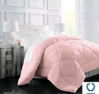 Elegant 200 GSM Microfibre Comforter Double Bed for Winter | Luxurious Quilt Blanket Double Bed | Soft Microfiber Qulits AC Comforters | Size 100X90Inch  BabyPink - Free Size, Baby Pink, Cotton, Pack of1